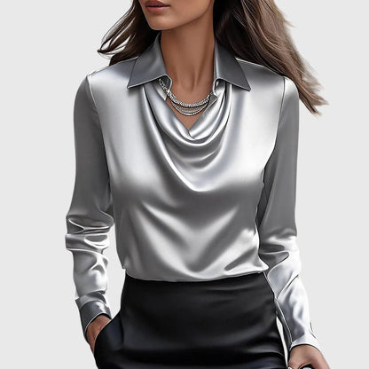 Brooklyn – Elegant shiny satin blouse