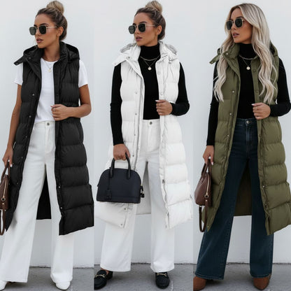 Long women's padded vest