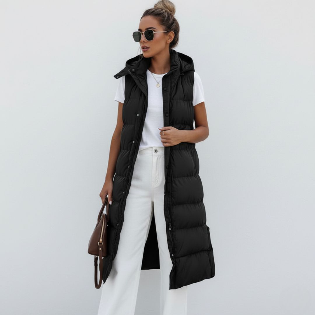 Long women's padded vest