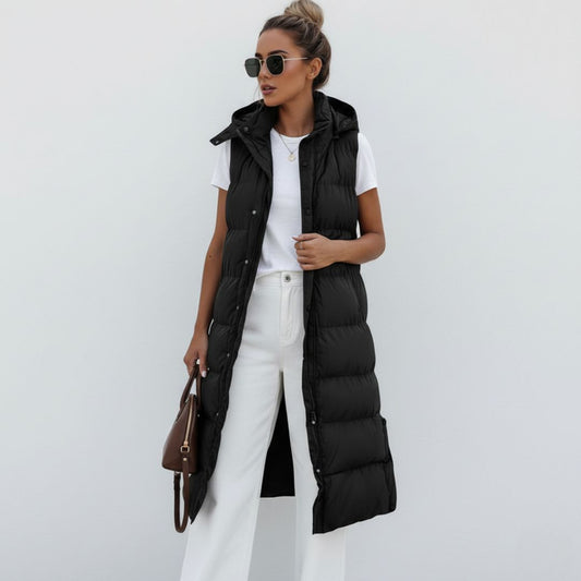 Long women's padded vest