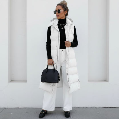 Long women's padded vest