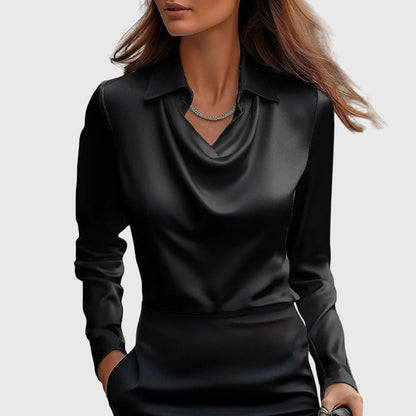 Brooklyn – Elegant shiny satin blouse