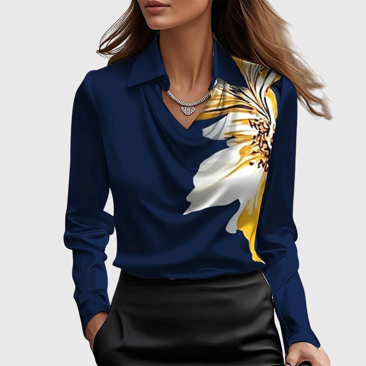 Brooklyn – Elegant shiny satin blouse