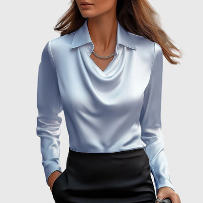Brooklyn – Elegant shiny satin blouse