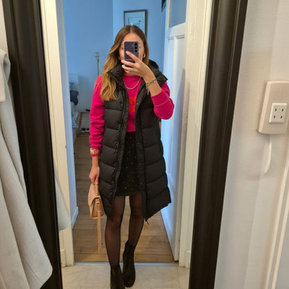 Long women's padded vest