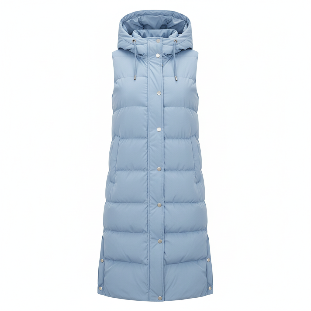 Long women's padded vest