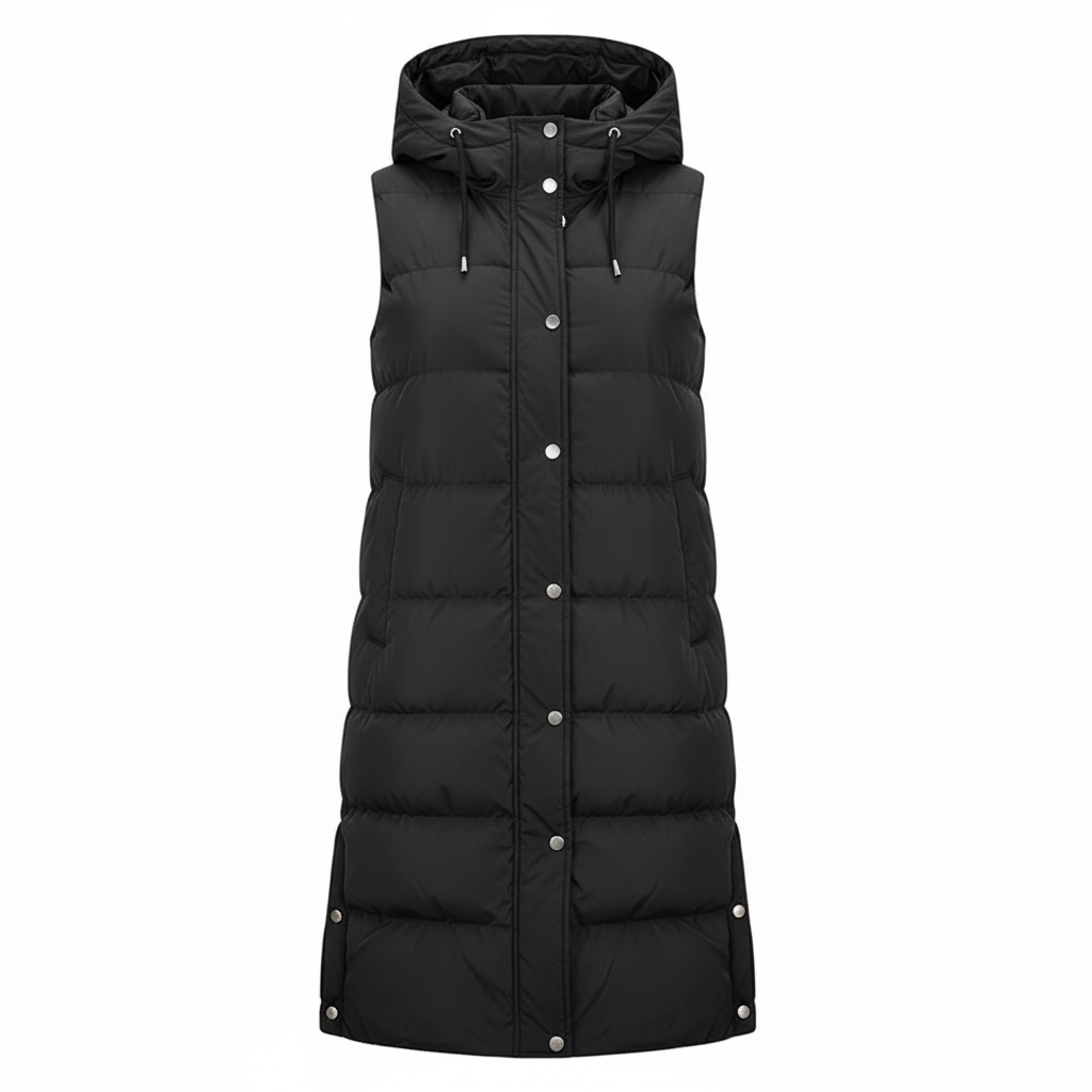 Long women's padded vest