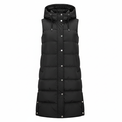 Long women's padded vest
