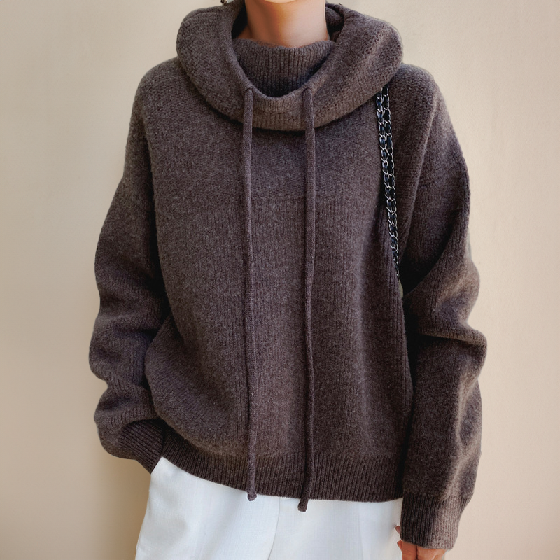 Modehus | Women's Sweater with Luxurious Polo Collar
