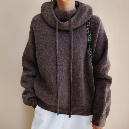 Modehus | Women's Sweater with Luxurious Polo Collar