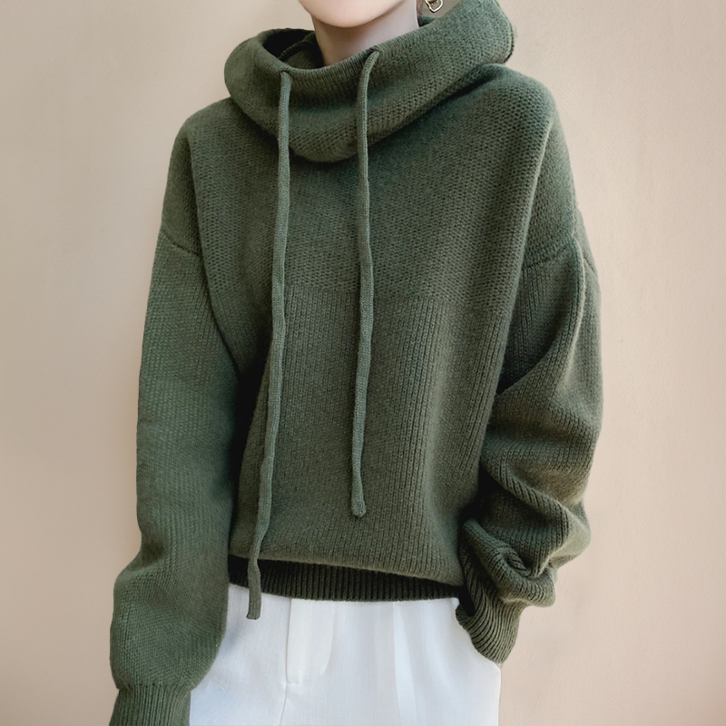 Modehus | Women's Sweater with Luxurious Polo Collar
