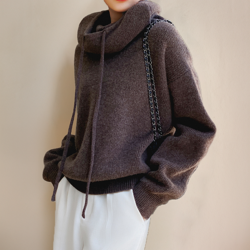 Modehus | Women's Sweater with Luxurious Polo Collar