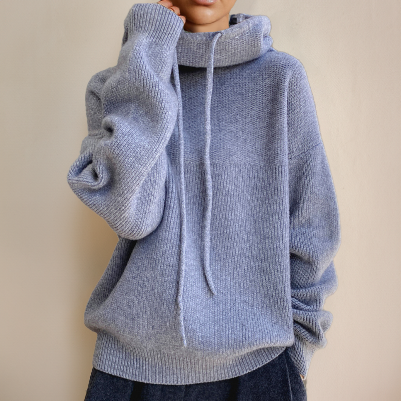Modehus | Women's Sweater with Luxurious Polo Collar