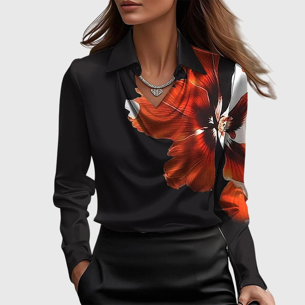 Brooklyn – Elegant shiny satin blouse