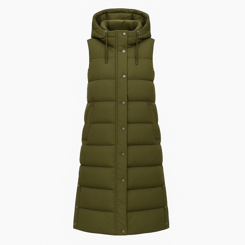 Long women's padded vest