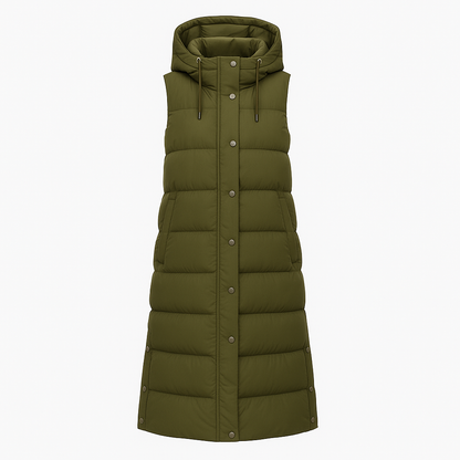 Long women's padded vest