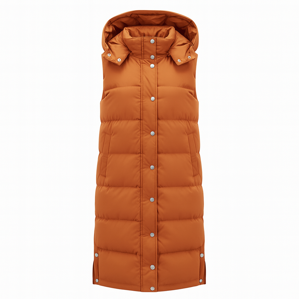 Long women's padded vest