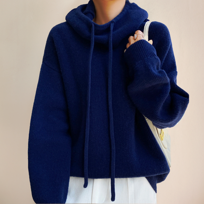 Modehus | Women's Sweater with Luxurious Polo Collar