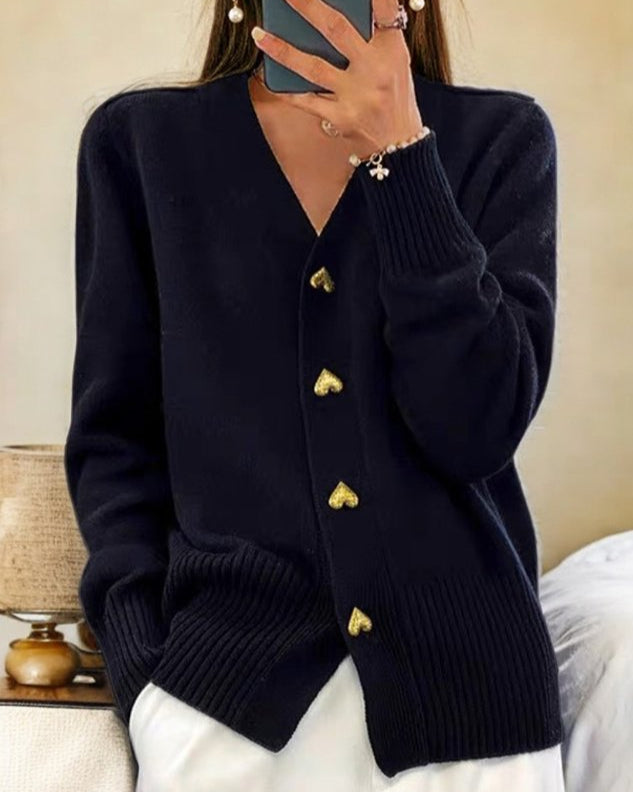 Adele – Soft vest with Heart Buttons