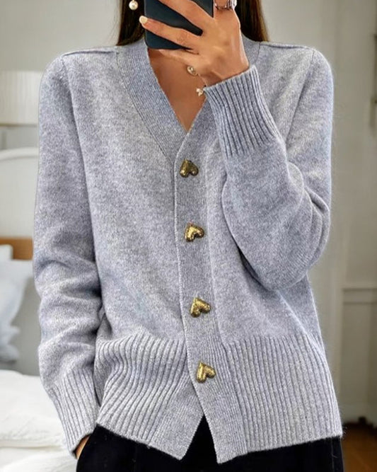 Adele – Soft vest with Heart Buttons