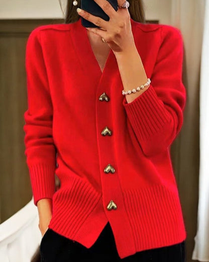 Adele – Soft vest with Heart Buttons